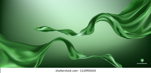 Abstract vector flying wave silk or satin fabric with background for grand opening ceremony or other occasion
