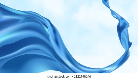 Abstract vector flying wave silk or satin fabric with background for grand opening ceremony or other occasion