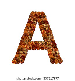 abstract vector font, made of ethnic elements - letter a