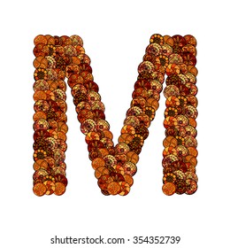 abstract vector font, made of ethnic elements - letter m