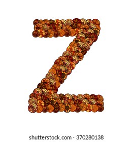 abstract vector font, made of ethnic elements - letter z