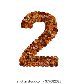 abstract vector font, made of ethnic elements - number two