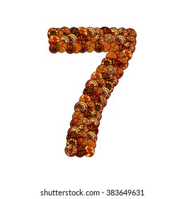 abstract vector font, made of ethnic elements - number seven