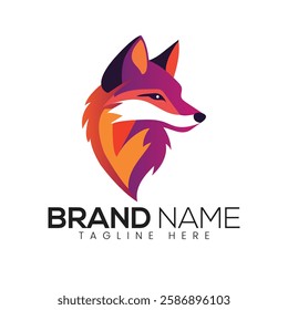 Abstract Vector Forest Wild Wolf Icon or Logo Design Template