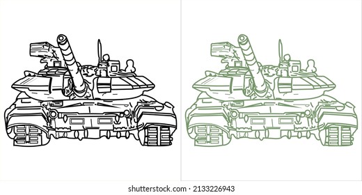 abstract vector in the form of a tank with army green and black colors