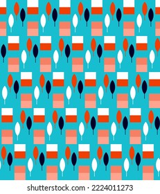 Abstract vector forms, nature and city, seamless ornamentation
