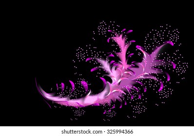 Abstract vector fractal resembling a pink coral. EPS10 illustration.