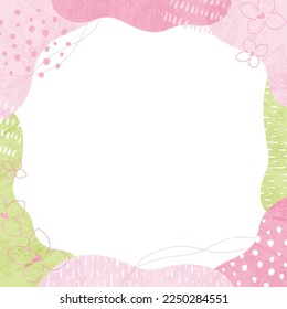 Abstract vector frame background in spring colors.