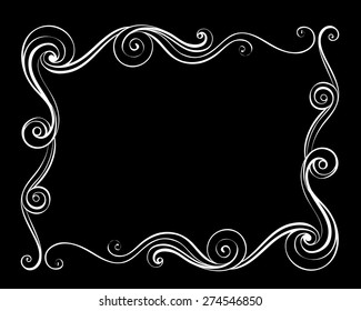 abstract vector frame. Calligraphic design elements