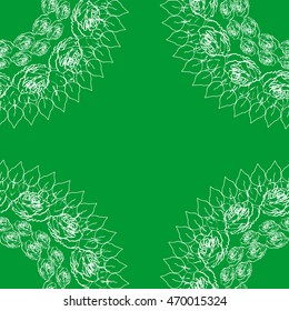 Abstract vector frame with floral wreaths and empty space for text.