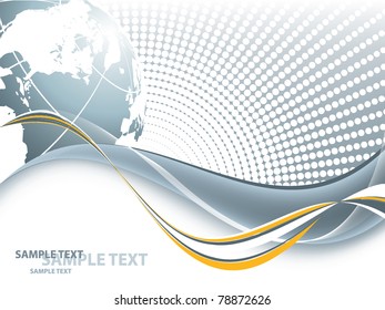 abstract vector frame with globe and copy space