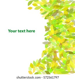 abstract vector frame with leaves for your text