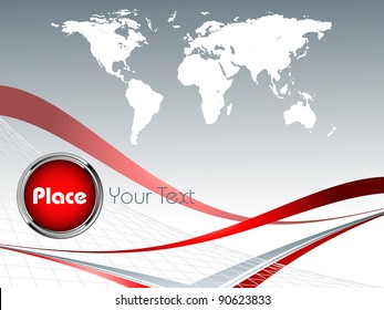 abstract vector frame with map and copy space. Eps10