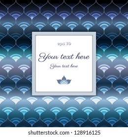 Abstract vector frame with place for your text. Pattern resembles nacre or stained glass.