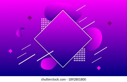 Abstract vector frame with purple gradient background