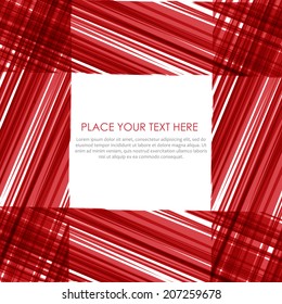 Abstract vector frame. Red stripes design.