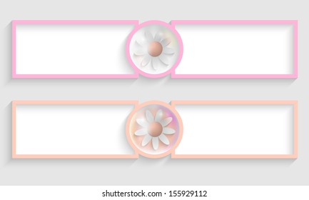 abstract vector frame for tex with flowers