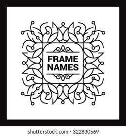 Abstract vector frame. Frame for the text in the modern linear style.