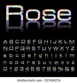 abstract vector full color diamonds letters