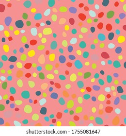 Diversión del vector abstracto. Pintura azul de explosión moderna. El arcoiris feliz fondo de Polka. Punto de color. Pequeño Patrón De Desencadenamiento. Splotch de punto de tinta de semitono. Placa blanca al azar. Bola de vacaciones sin inconveniente.