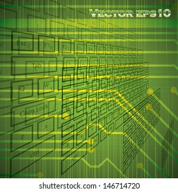 Abstract vector futuristic background green