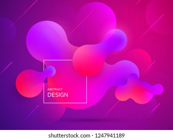 Fondo futurista de Vector Abstractas. Composición de Formas de gradiente líquido. Diseño fluido de moda. 