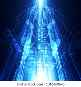 Abstract vector  futuristic  blue connection high digital technology concept. background illustration