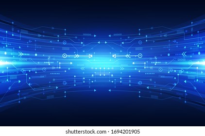 Abstract vector  futuristic  blue connection high digital technology concept. background illustration