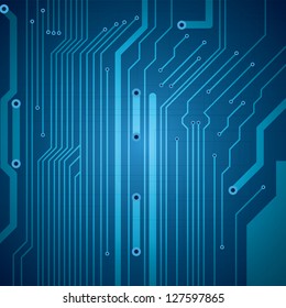 Abstract vector futuristic circuit blue background