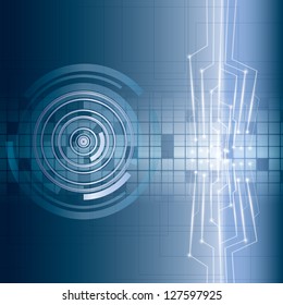 Abstract vector futuristic circuit blue background