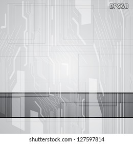 Abstract vector futuristic circuit silver background