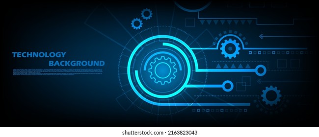 Abstract Vector Futuristic digital gear circle and future interface theme technology background. EP.1.hi-tech communication concept innovation vector illustration background 