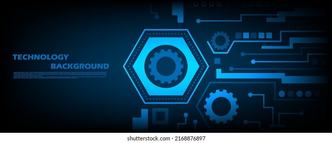 Abstract Vector Futuristic digital gear circle and future interface theme technology background. EP.7.hi-tech communication concept innovation vector illustration background 