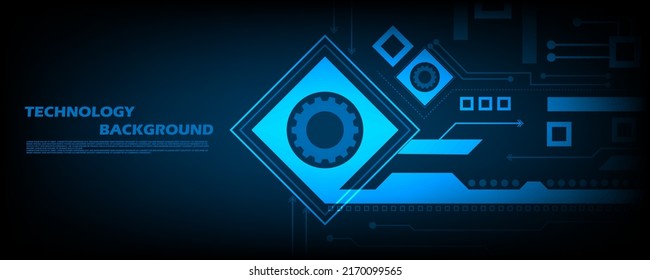 Abstract Vector Futuristic digital gear circle and future interface theme technology background. EP.9.hi-tech communication concept innovation vector illustration background 