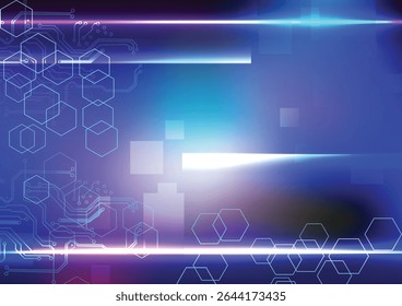 Abstract Vector Futuristic Digital Network Background with Cyber Light Trails and AI Data Flow, illustration vector design background 