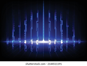 Abstract Vector  Futuristic Digital Technology Background. the Analysis of Big Data, Digital Data Visualization,illustration vector design
