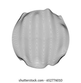 Abstract vector futuristic illustration of distorted globe.