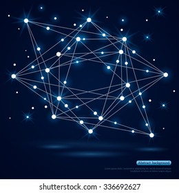 Abstract vector futuristic technology wireframe mesh polygonal element. Connection Structure. Geometric Modern Technology Concept. Digital Data Visualization. Social Network Graphic Concept
