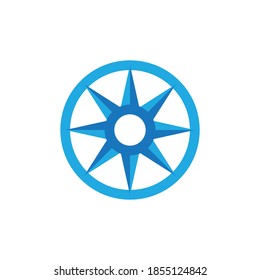 Abstraktes Vektorgetriebe-Symbol. Zahnrad, Sternlogo.