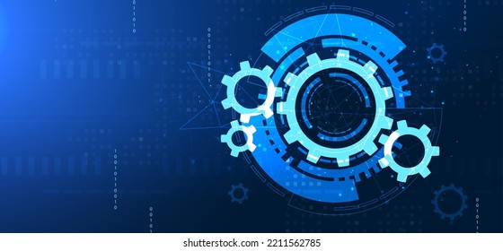 Abstract vector gears. Frame of gear and gear mechanisms. Engineering or mechanical technology concept. Hi-tech digital technologies and engineering. abstract tech background. Innovative technologies.