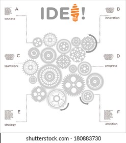 Abstract vector gears on white background