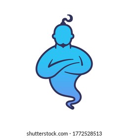 Abstract vector of a genie for logo, app or icon. Represents Miracle, Magic, Spirit, Fulfillment of Desires and Dreams, etc.