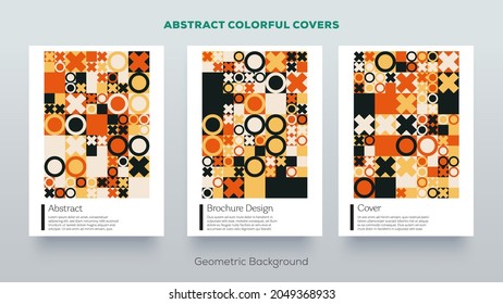 Abstract vector geomentric pattern. Colorful design cover background.