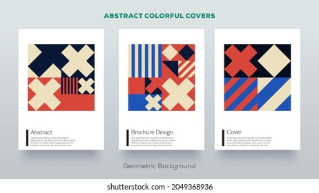 Abstract vector geomentric pattern. Colorful design cover background.