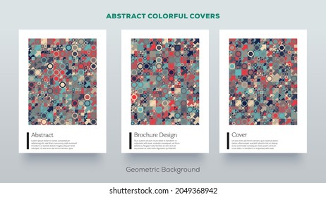 Abstract vector geomentric pattern. Colorful design cover background.