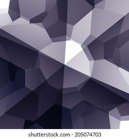 Abstract vector geometric 3D background, grayscale decorative pattern.
