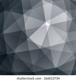 Abstract vector geometric 3D background, grayscale decorative pattern.