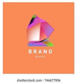 Abstract Vector Geometric 3d gradient Logo Brand Company Design Template