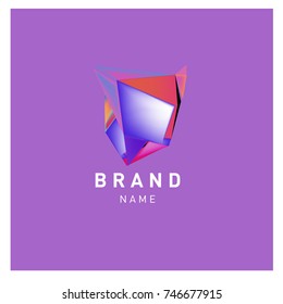 Abstract Vector Geometric 3d gradient Logo Brand Company Design Template