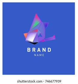Abstract Vector Geometric 3d gradient Logo Brand Company Design Template